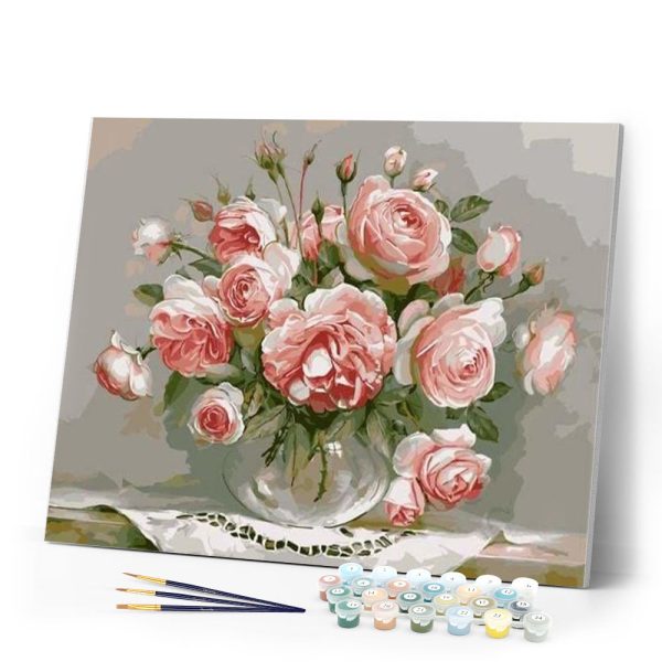 Bouquet of Pink Flowers on a small Table For Cheap