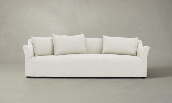 The Lenox Sofa - Performance Linen Weave Flour For Sale - Image 4